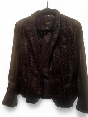 Banana Republic Navy Polka Dot Eyelet Lace Blazer